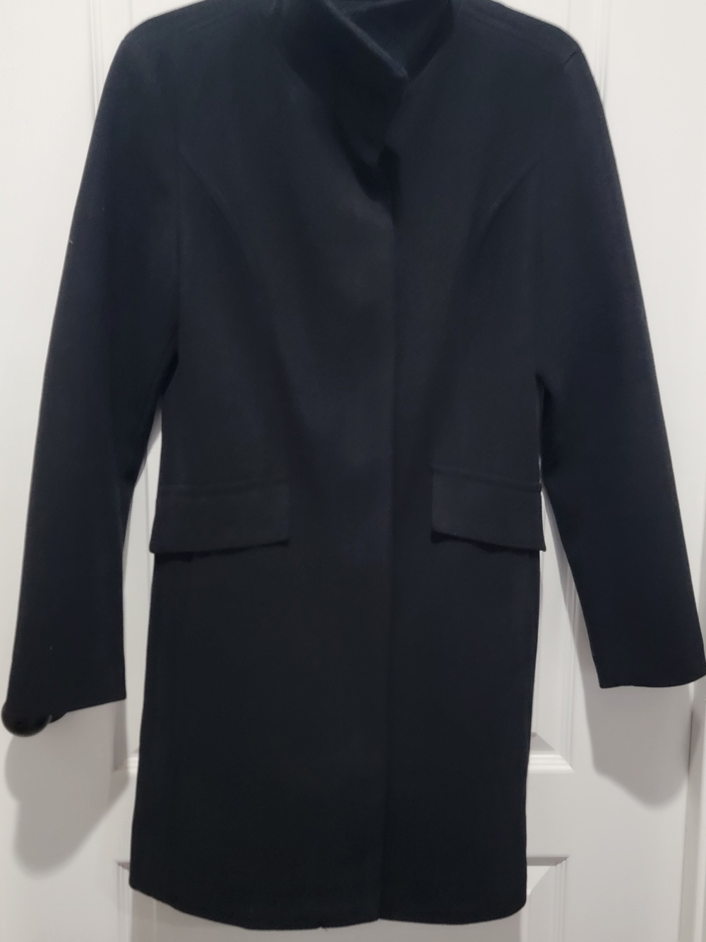 Women's Nine West Black Pea Coat Dress Coat